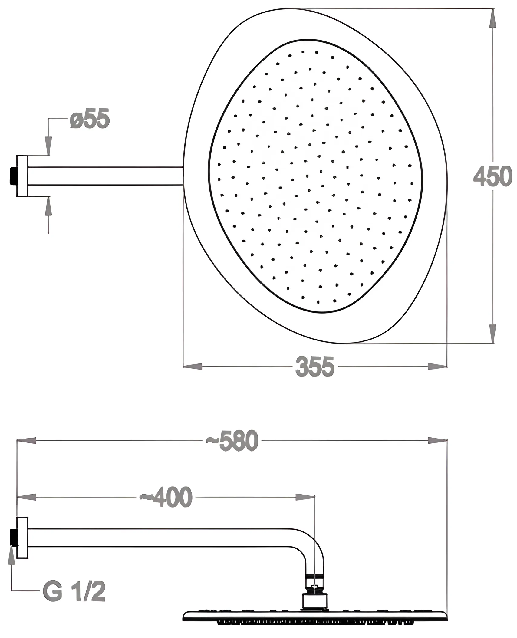 Wall Mounter Rain Shower - Image 3